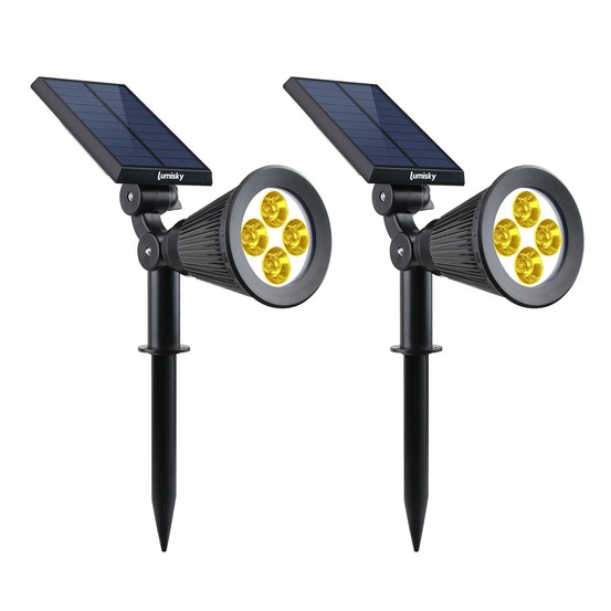 Lot de 2 spots solaires projecteurs LED blâŠ
