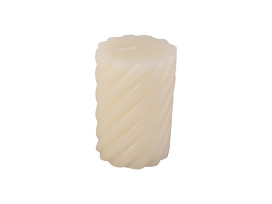 Bougie tourbillon pillar swirl - ivoire - ø 7 x 10 cm