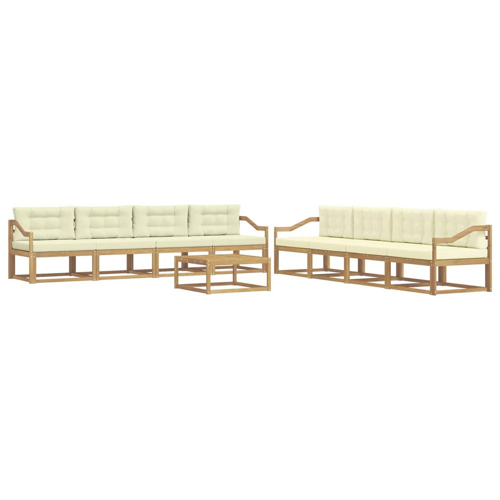 Ensemble de canapés d'extérieur 9 pc blanc et crème polyester