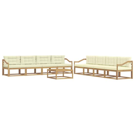 Ensemble de canapés d'extérieur 9 pc blanc et crème polyester