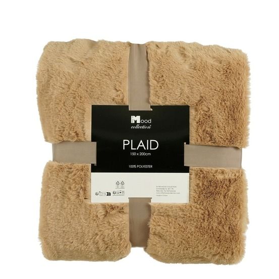In the mood collection bronte plaid polaire - l200 x l150 cm - marron clair