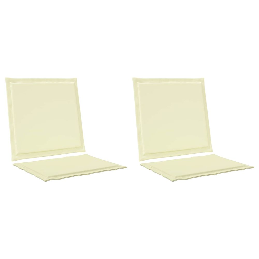 Coussins de siège et de dos polyester crème 47 x 45 x 2 cm