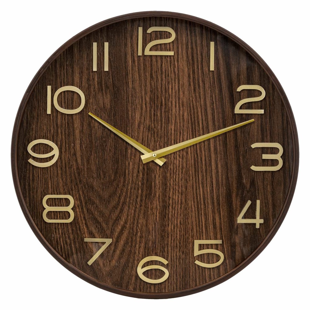 Horloge en bois - diam 55 cm - marron