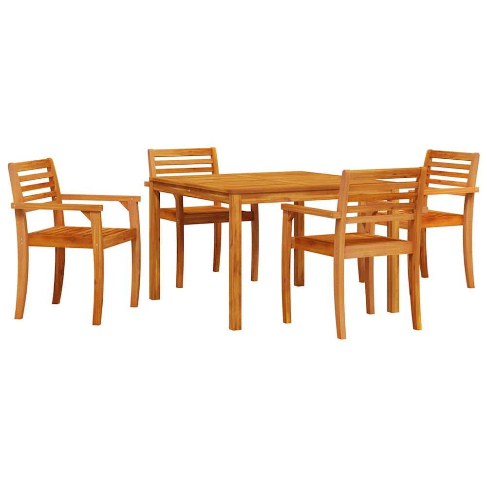 Ensemble de salle à manger pour jardin 5 pc marron