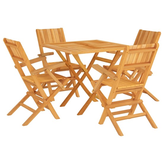 Ensemble à manger de jardin 5 pcs bois de teck massif