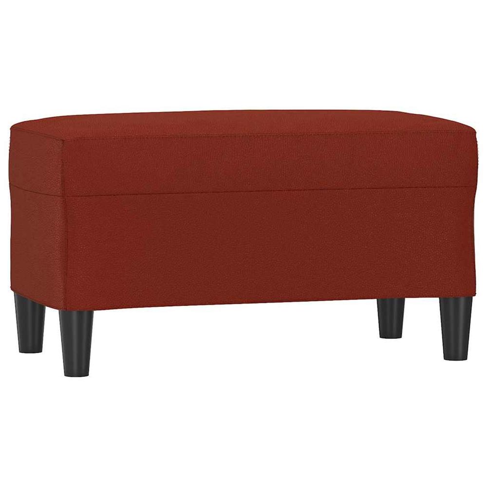 Banc rouge bordeaux 70x35x41 cm similicuir