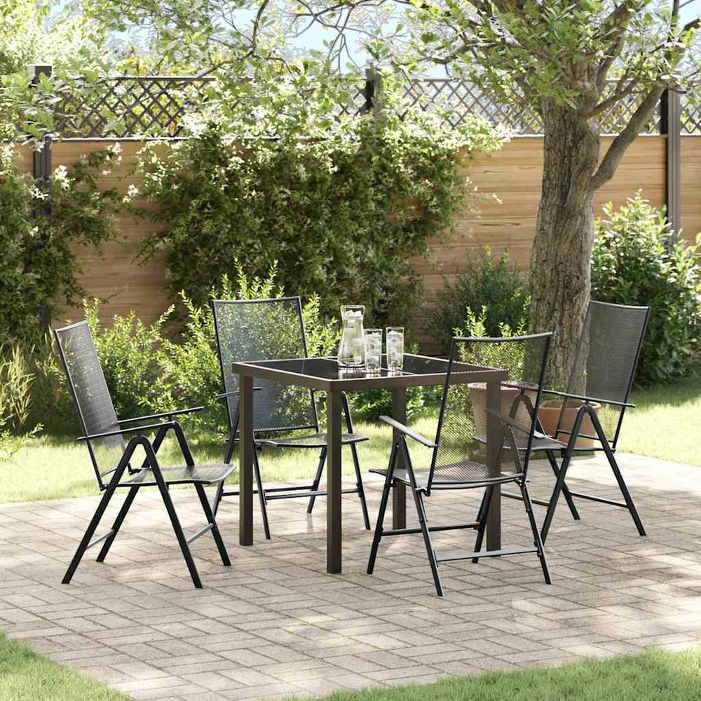 Ensemble de salle à manger pour jardin 5 pcs anthracite