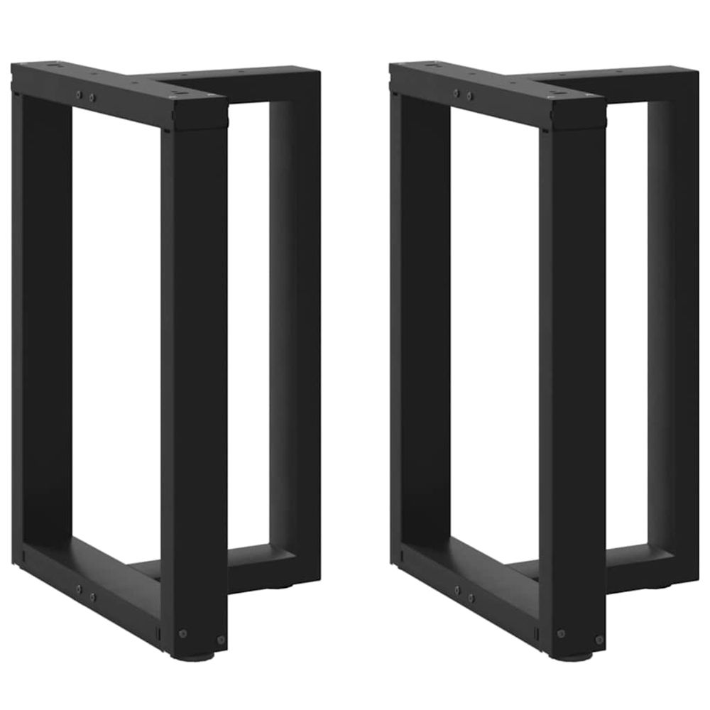 Pieds de table à manger en t, 2 pièces, noir, 50 x 35 x (72-73) cm, acier