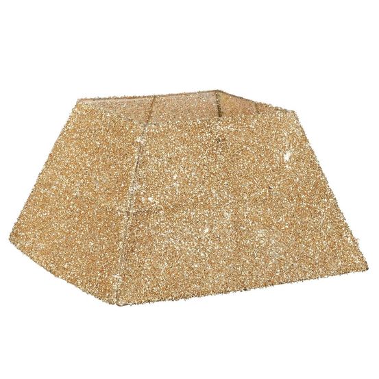 Mica decorations couvre pied de sapin de noel - l50 x l50 x h30 cm - jupe de sapin - doré