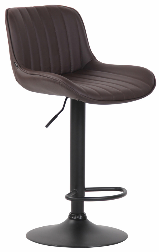 Tabouret de bar lentini simili cuir noir