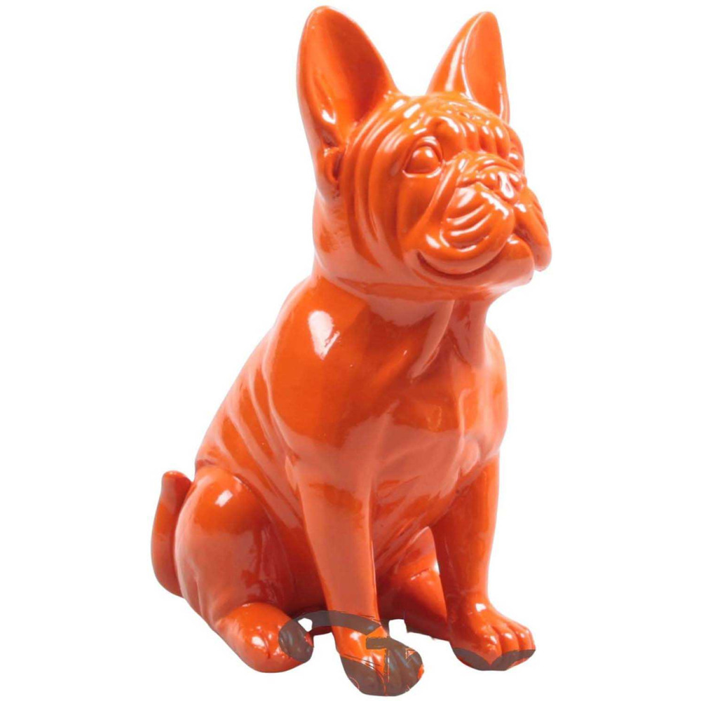 Bouledogue français en résine 20 cm orange