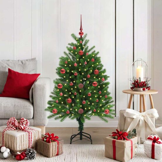 Sapin de fête moderne 120 cm, forme conique lumineuse 150 led, décoration pour intérieur/extérieur