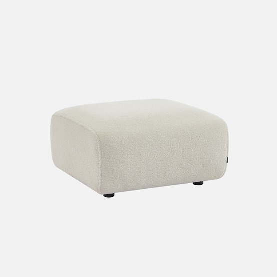 Pouf, module pour canapé, repose-pieds pour canapé 2 places en bouclette, l 76 x p 70 x h 41cm - wallas