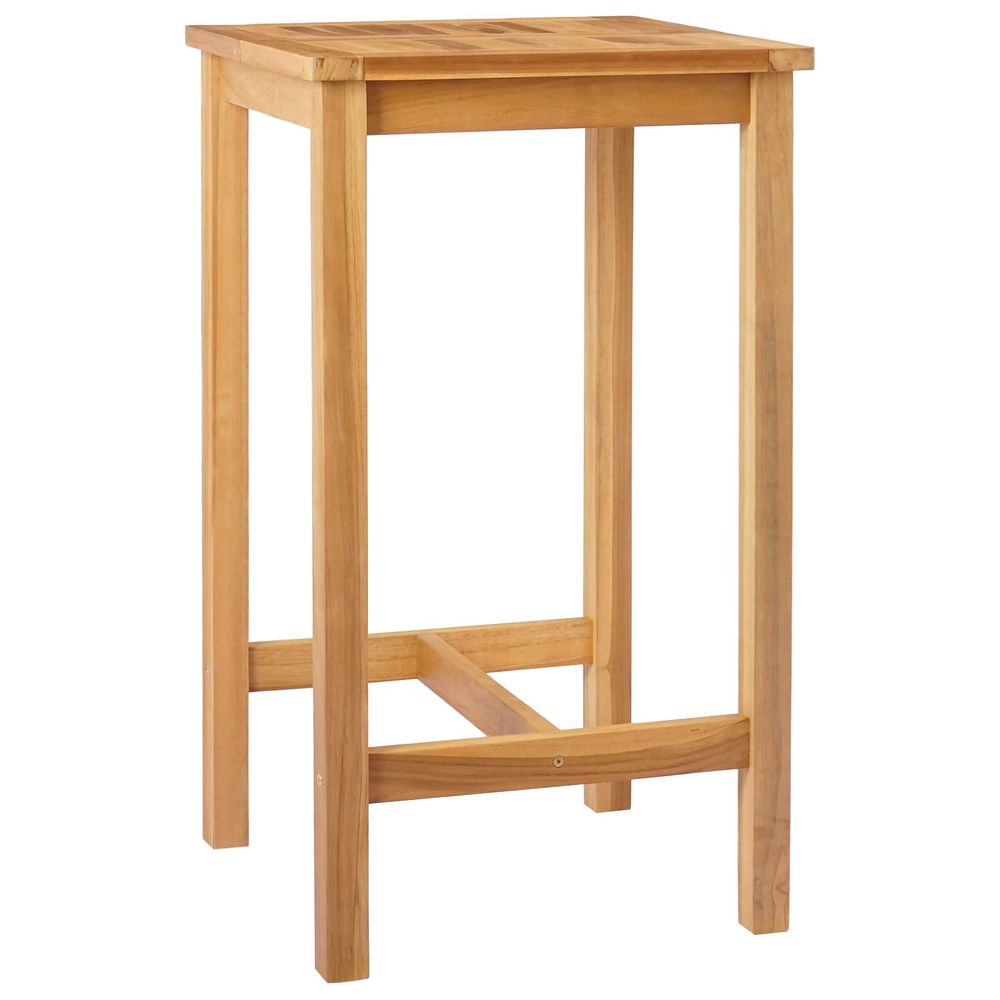 Table de bar naturel 60 x 60 x 105 cm teck massif