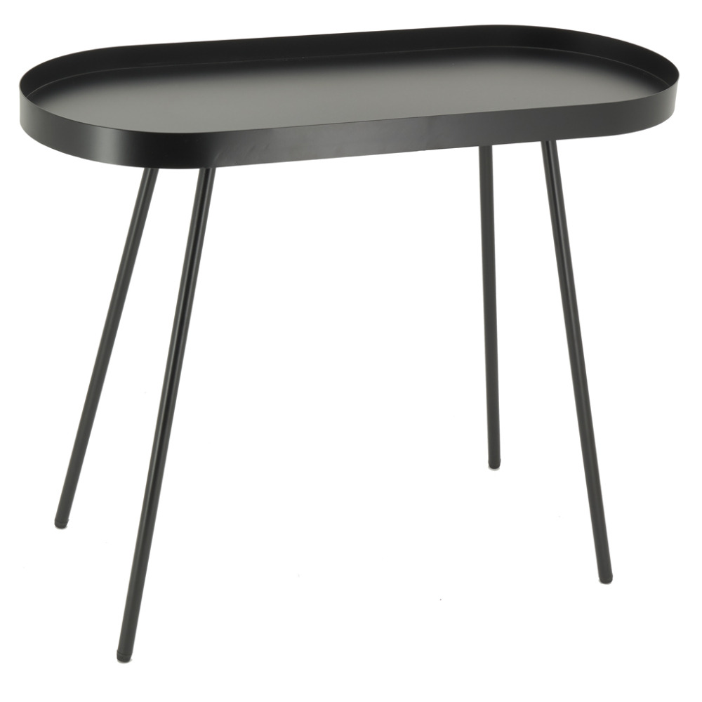 Table basse ovale en métal noir 70 x 30 x 57 noir