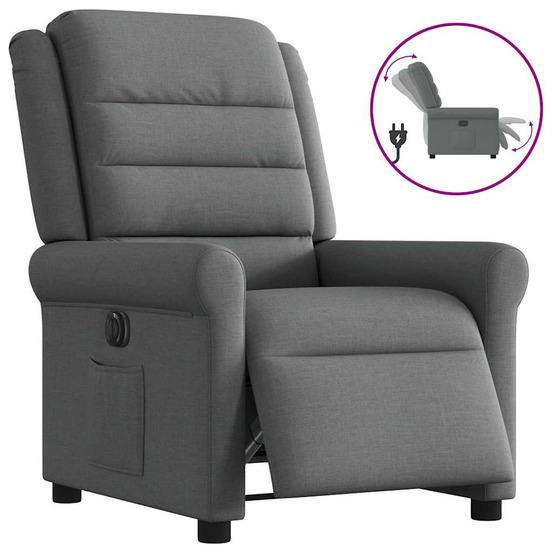 Fauteuil inclinable électrique gris foncé tissu