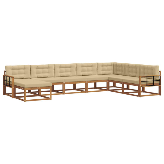 Ensemble de canapés d'extérieur 8 pcs naturel et beige