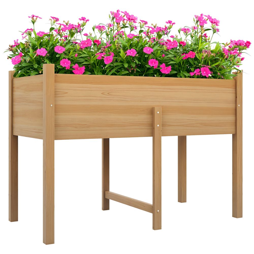 Potager surélevé en bois de sapin 115x55x80 cm naturel balcon terrasse culture facile