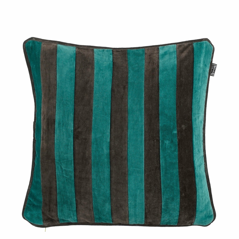 In the mood collection clair coussin - l45 x l45 x h10 cm - velours de coton - vert, gris