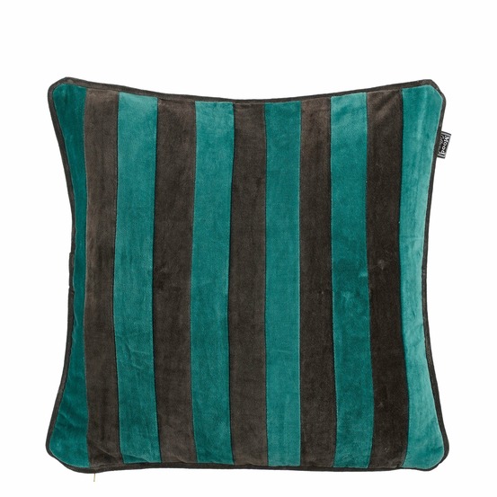 In the mood collection clair coussin - l45 x l45 x h10 cm - velours de coton - vert, gris