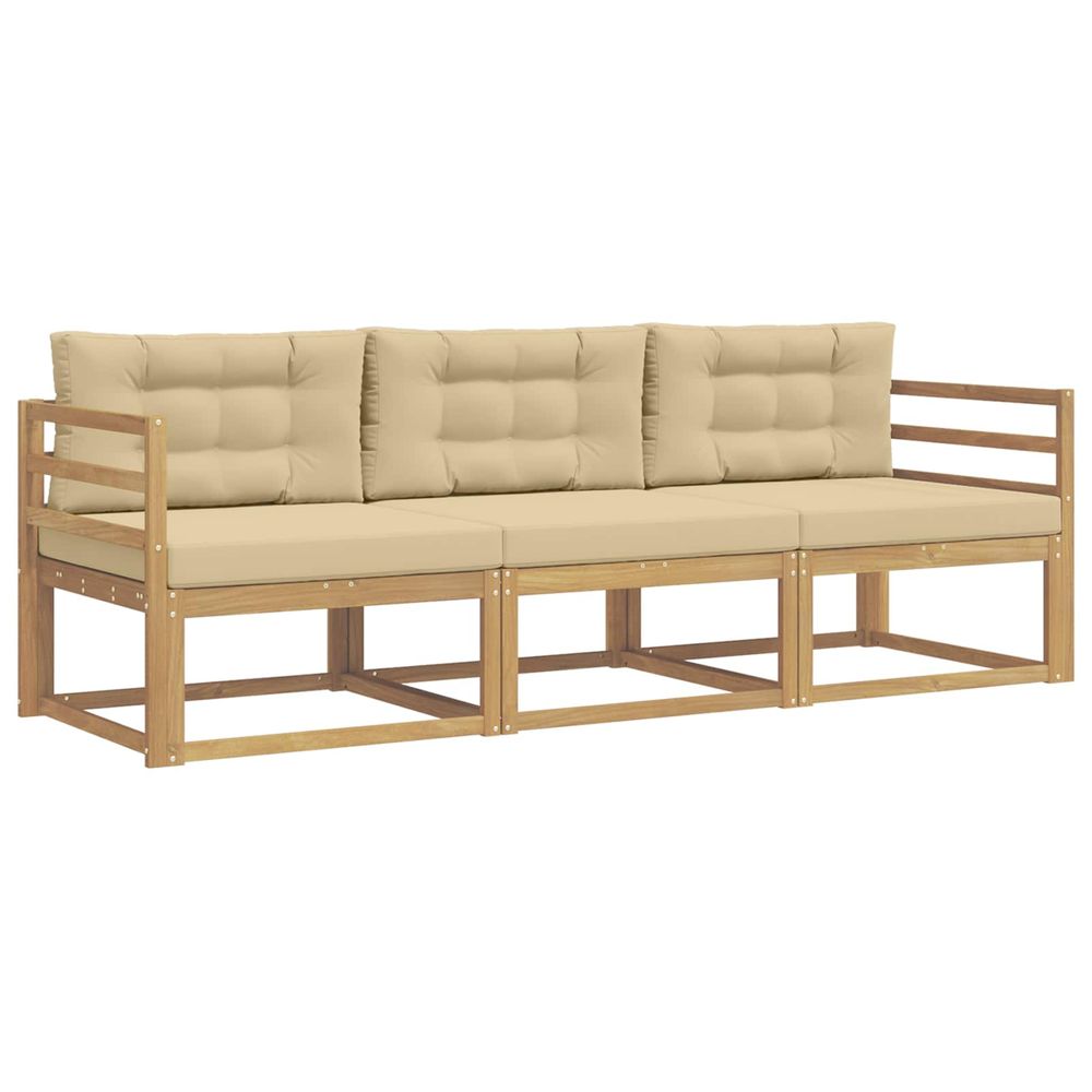 Ensemble de canapés d'extérieur 3 pc blanc et beige polyester