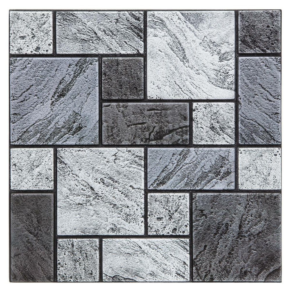 Lot de 2 stickers - carrelage - noir - 30x30 cm