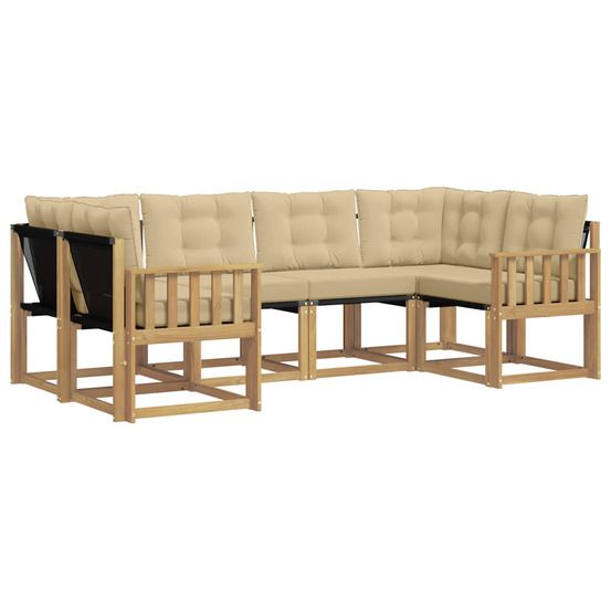 Ensemble de canapés d'extérieur 6 pc blanc et beige