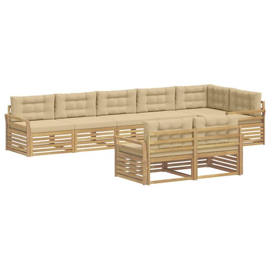 Ensemble de canapés d'extérieur 8 pc blanc et beige polyester