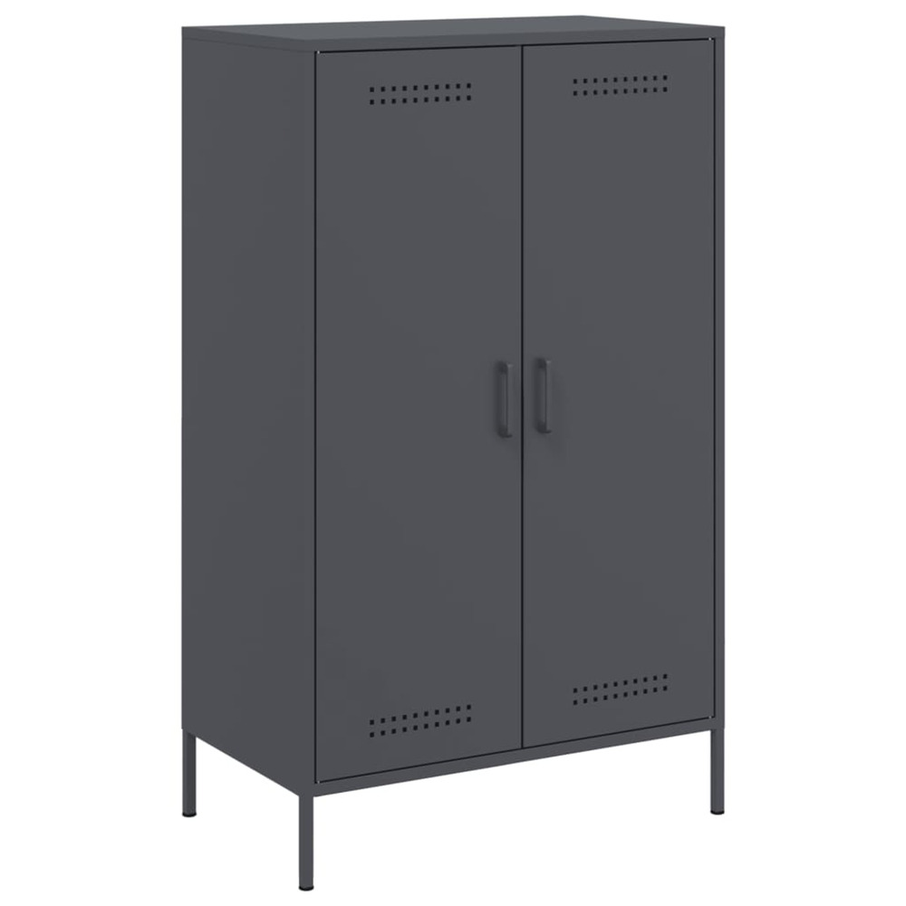 Buffet haut anthracite 68x39x113 cm acier