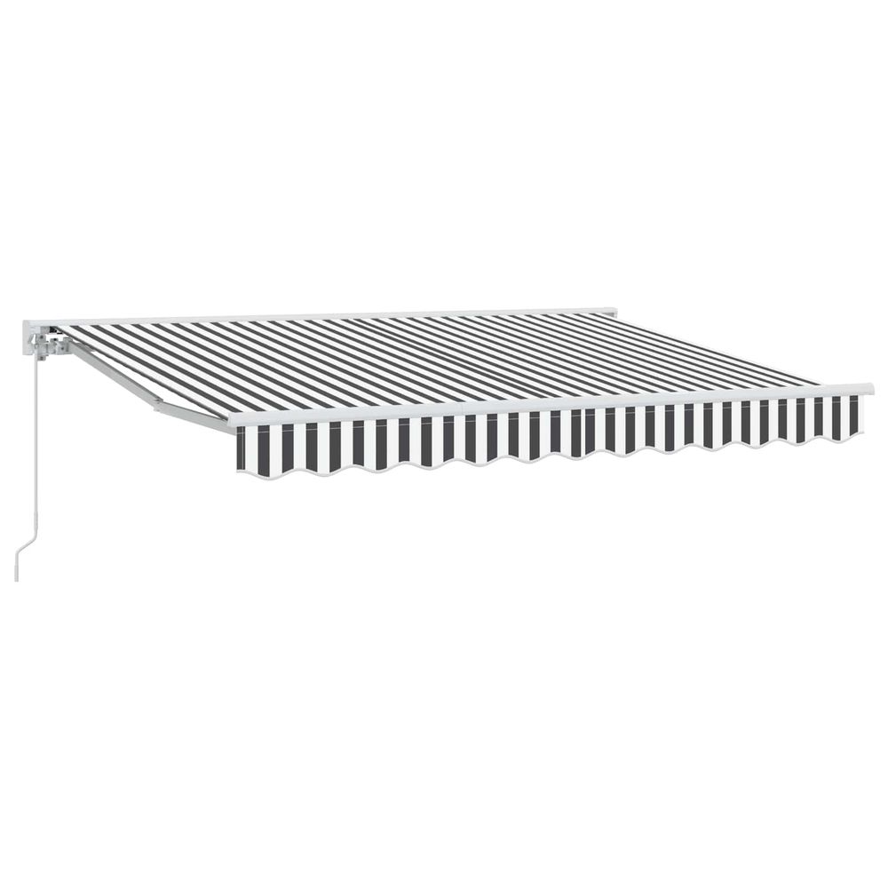 Auvent rétractable manuel anthracite et blanc 3 x 2,5 m