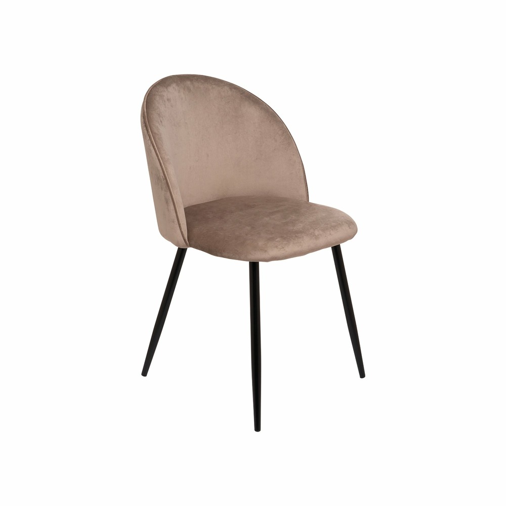 Chaise achito, fauteuil recouvert de velours, chaise de salle à manger rembourrée, siège de réunion, 51x54h82 cm, gris tourterelle