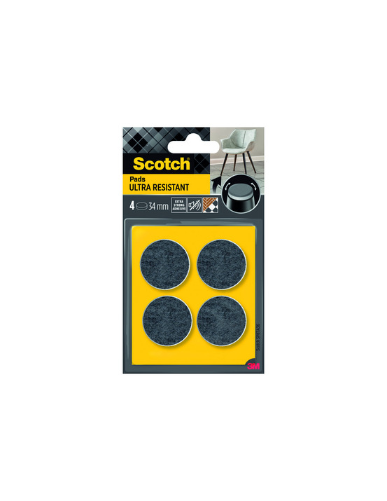 Patin feut gris 34mm 4pce