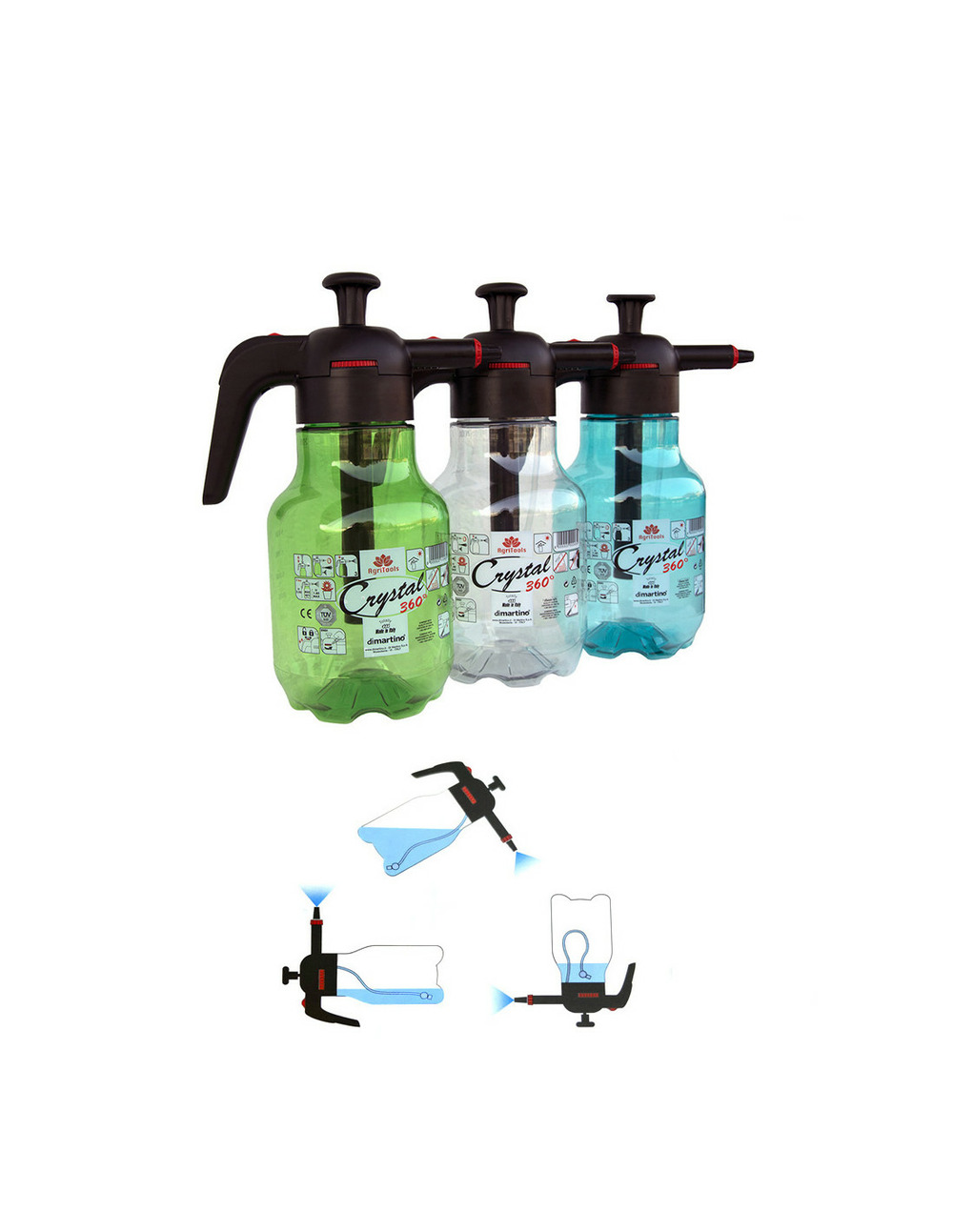 1 vaporisateur - pulvérisateur 2 l modèle: crystal 360° di martino