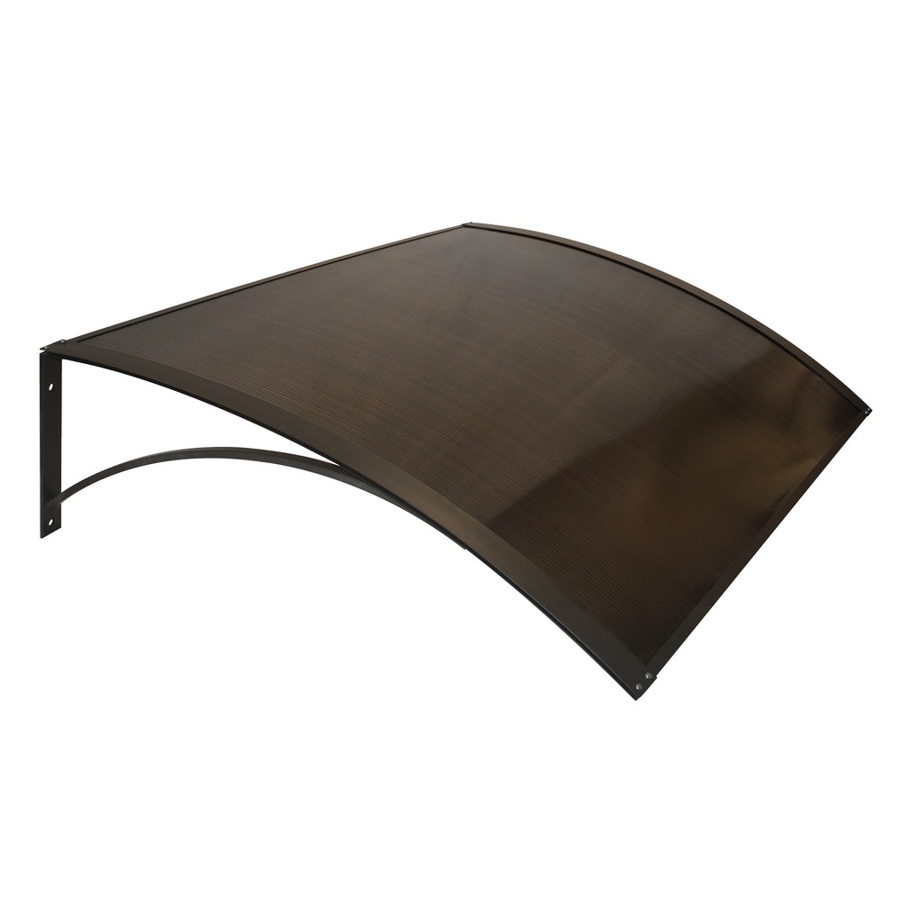 Marquise porte extérieure 120x80cm – polycarbonate alvéolaire 3,8mm – supports en aluminium – montage facile