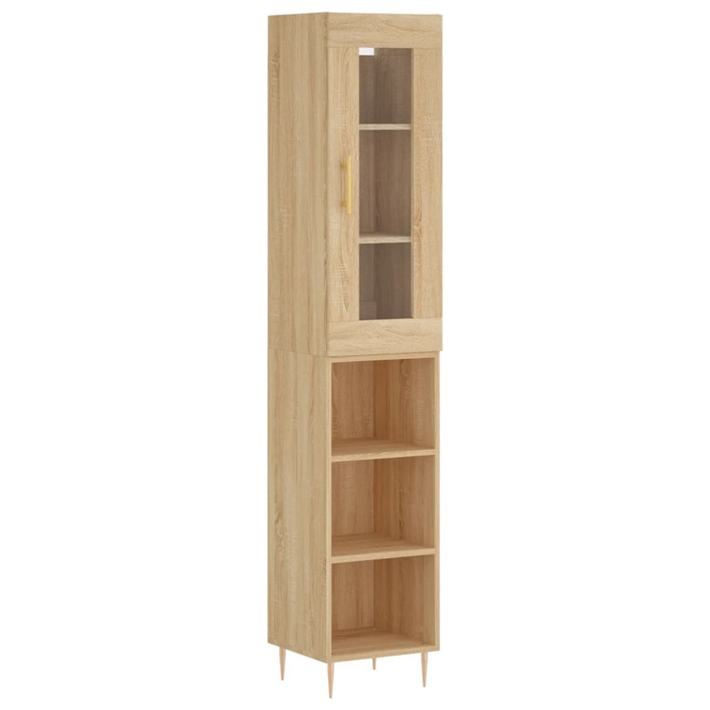 Buffet haut chêne sonoma 34,5x34x180 cm bois d'ingénierie