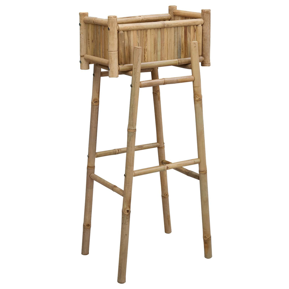 Jardinière d'extérieur avec support naturel 50 x 38 x 114 cm bambou