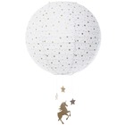 Boule enfant "licorne" - papier et métal - blanc - d35 cm