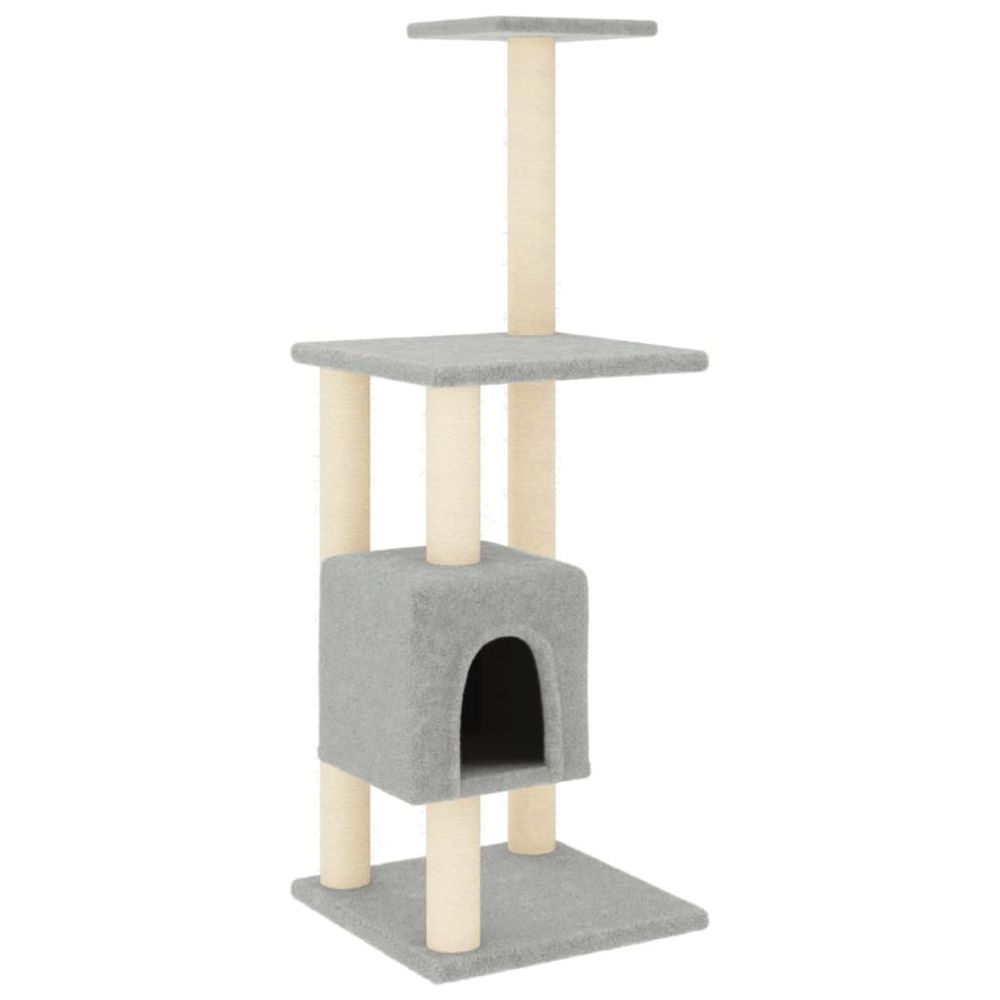 Arbre à chat avec griffoirs en sisal gris clair 104 cm