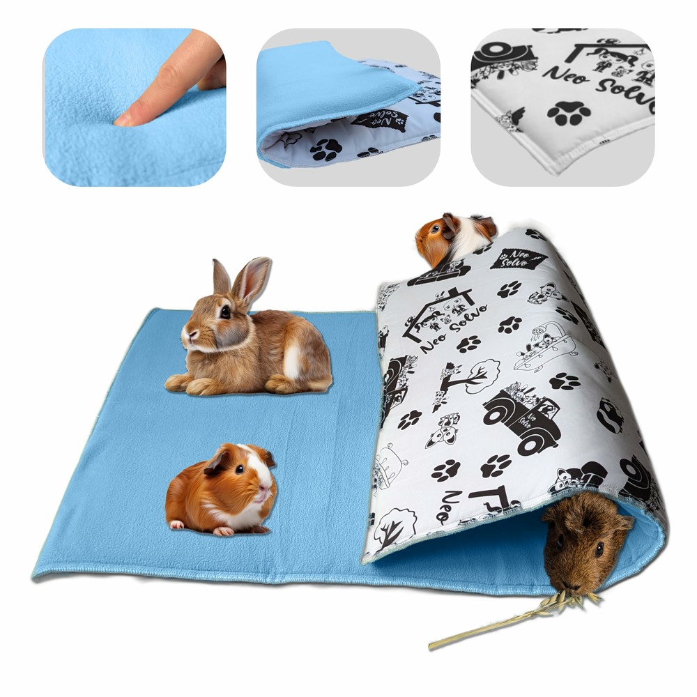 Tapis pour cochon d'inde et lapin en polaire - 120 x 60 cm - polaire absorbant, lavable en machine, economique et ecologique