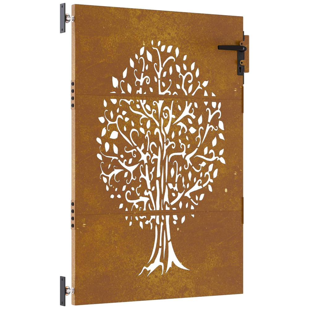 Portail de jardin 85x150 cm acier corten conception de l'arbre