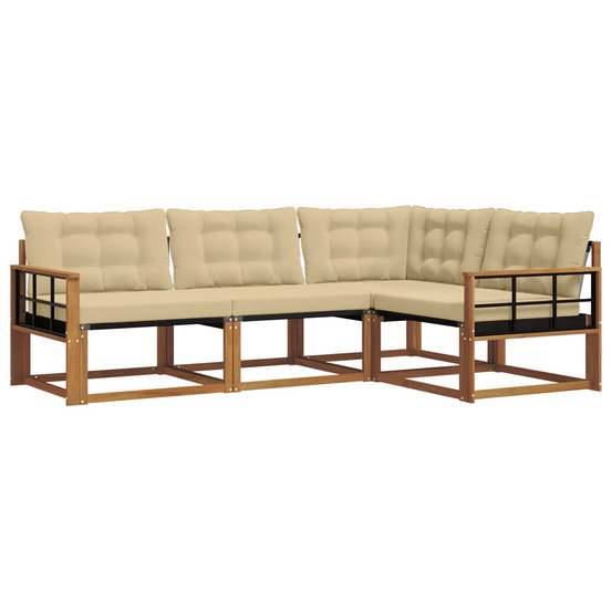 Ensemble de canapés d'extérieur 4 pcs naturel et beige