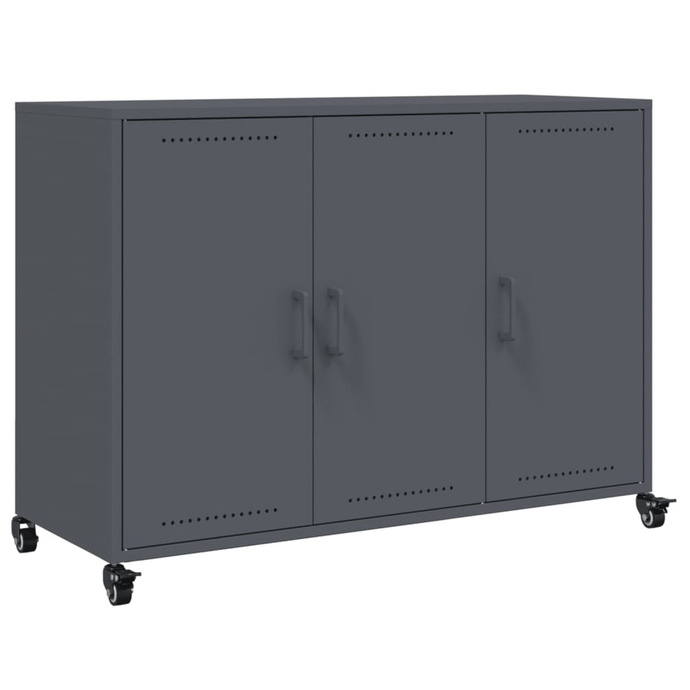 Buffet anthracite 100,5x39x72 cm acier