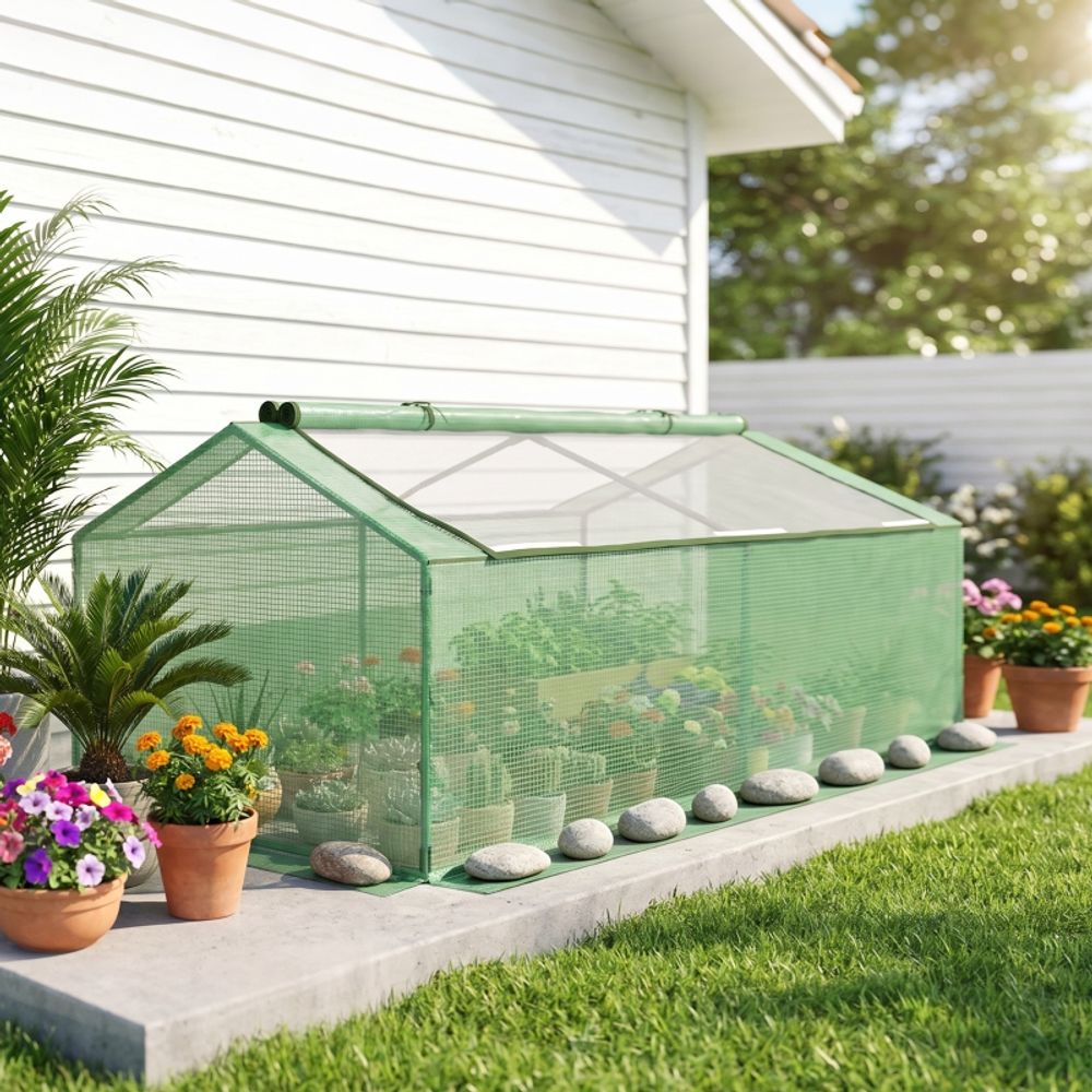 Serre de jardin compacte métal et pe 180 x 90 x 70 cm verte balcon potager - comfortxl outdoor living
