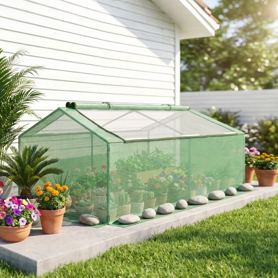 Serre de jardin compacte métal et pe 180 x 90 x 70 cm verte balcon potager - comfortxl outdoor living