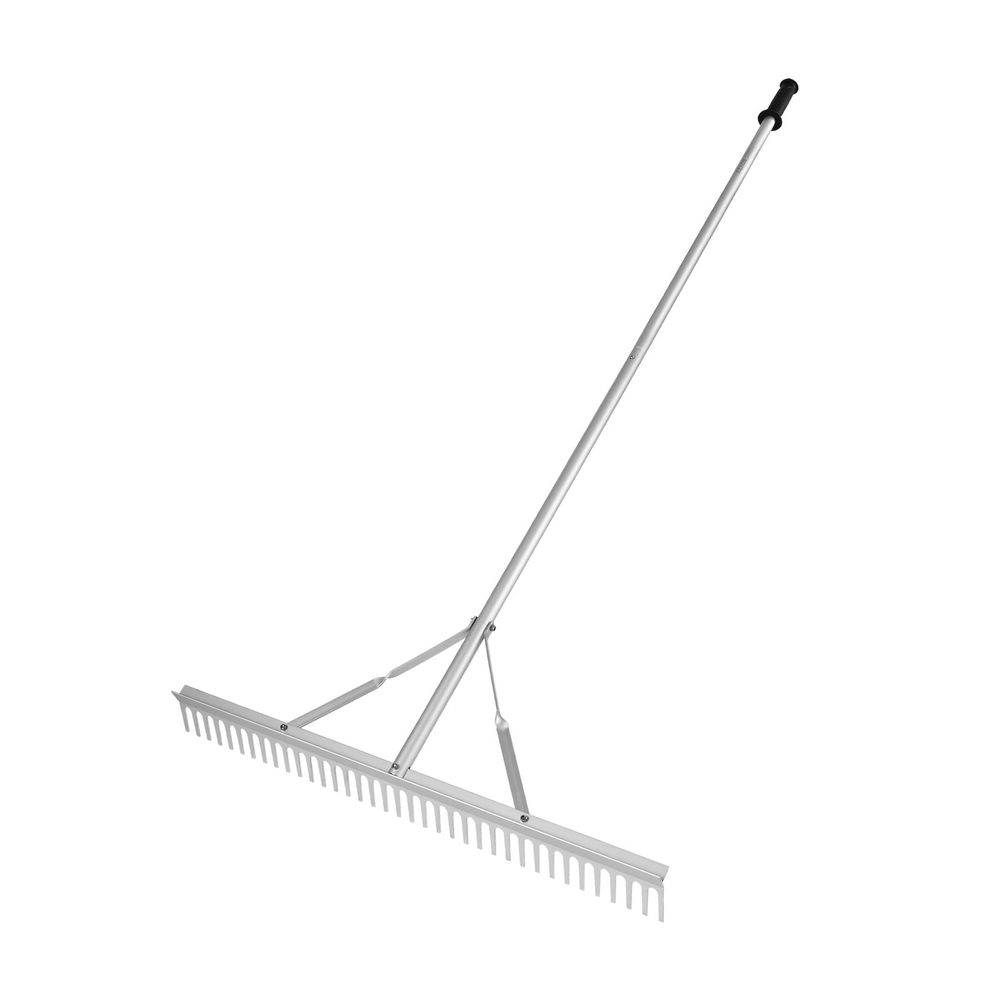 Râteau paysager en aluminium 91,4 cm, manche long 190,5 cm, pour ameublir le sol, pelouse, lac, jardin et étang