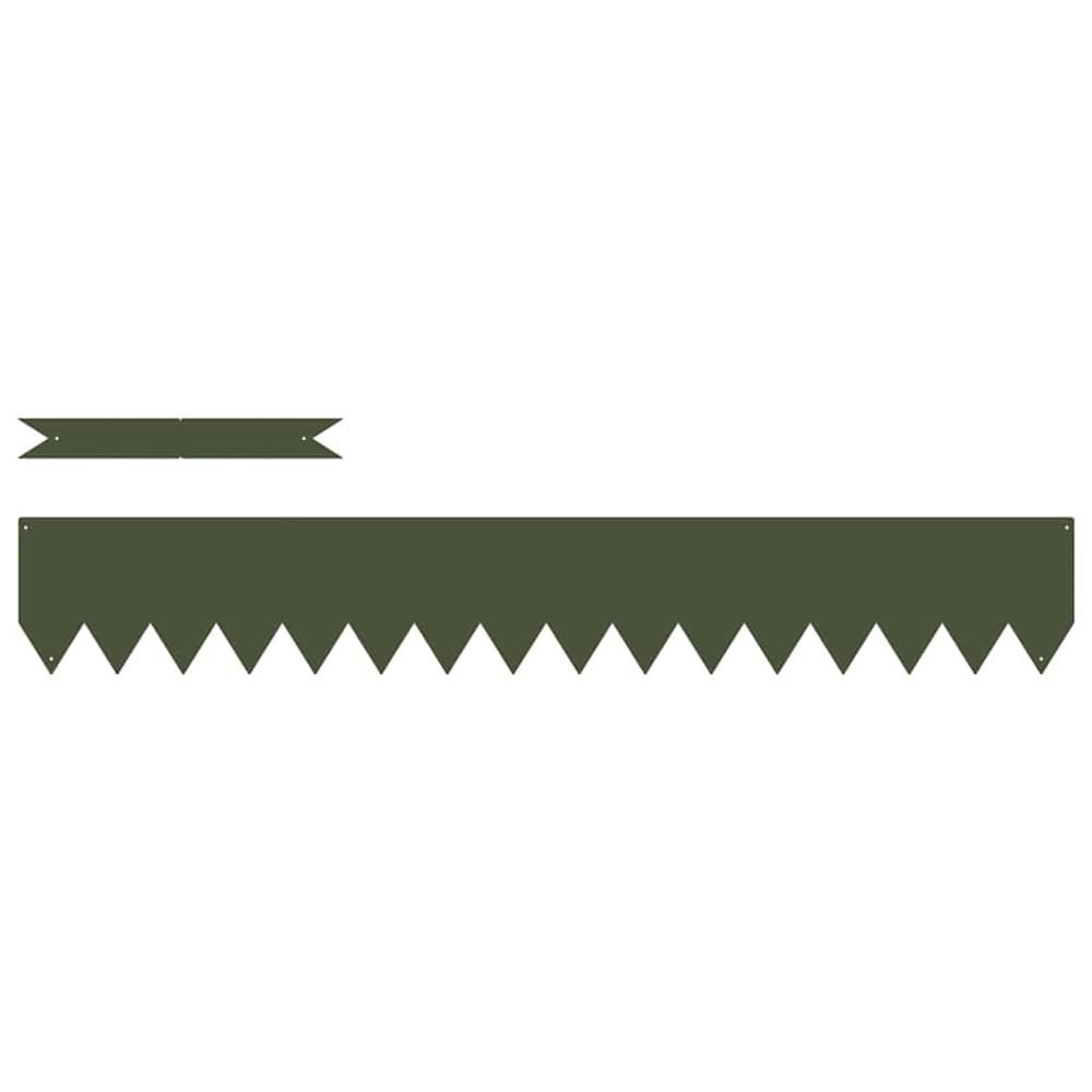 Bordure de pelouse 20 pc 100 x 0,05 x 15 cm vert olive