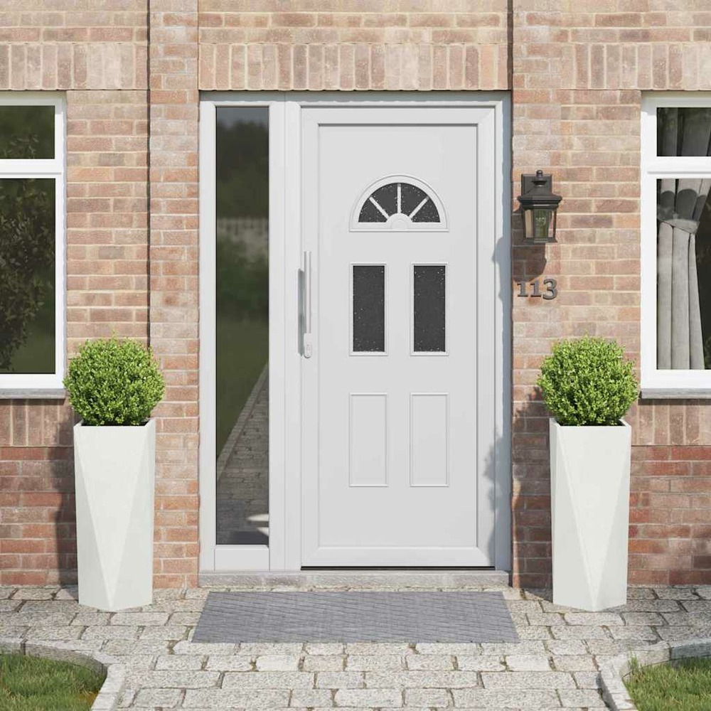 Jardinière 2 pcs blanc 30 x 30 x 75 cm acier