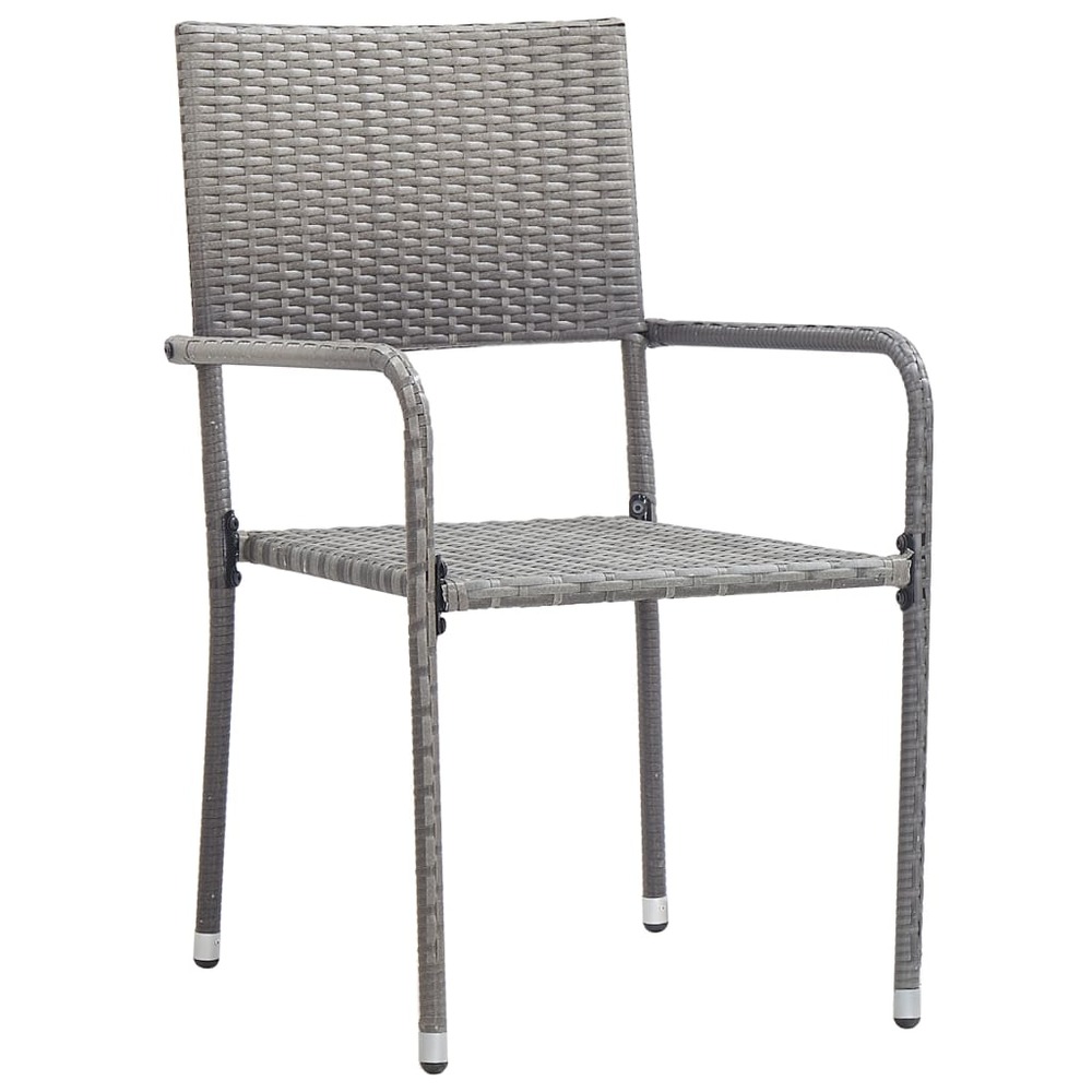 Ensemble à manger de jardin 3 pcs résine tressée gris