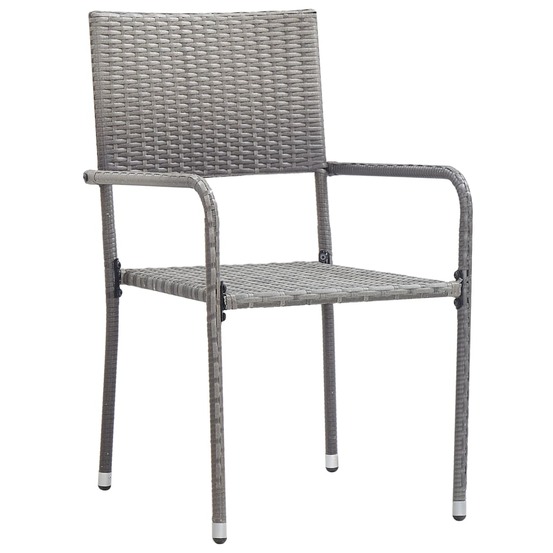 Ensemble à manger de jardin 3 pcs résine tressée gris