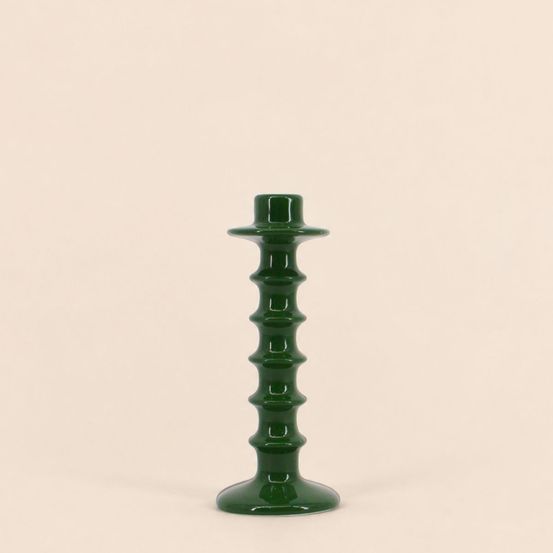 Bougeoir vert en céramique 22cm